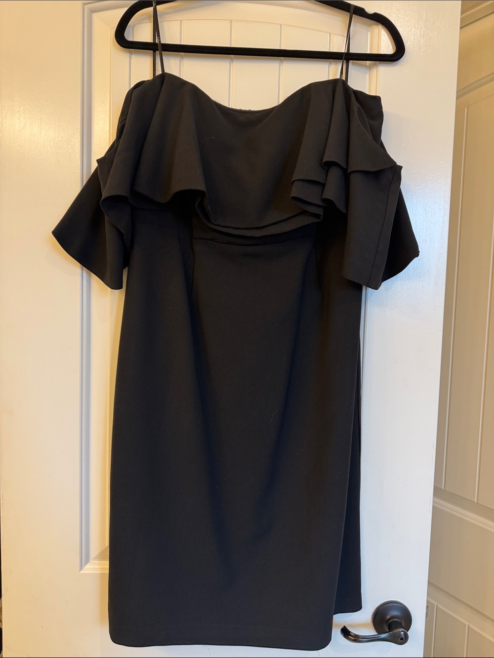Lulu's Black Off-Shoulder Ruffle Mini Dress